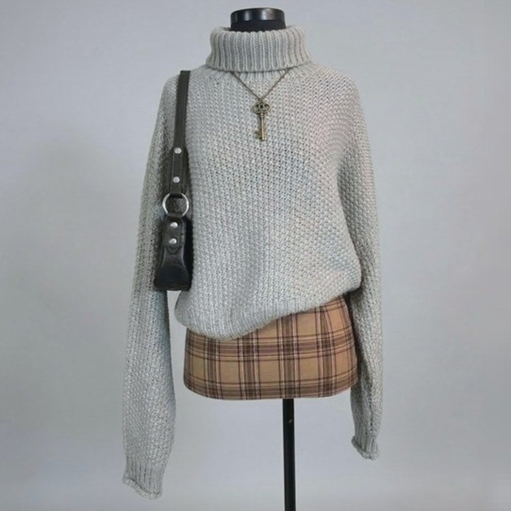 Anthropologie Moth Grey‎ Chunky Knit Sweater Cozy Winter Fall SMALL